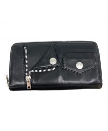 Schott（ショット）の古着「LEATHER RIDERS ZIP WALLET」｜ブラック