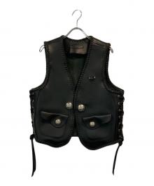 CALF（カルフ）の古着「レザーベスト」｜ブラック