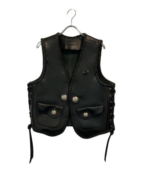 CALF（カルフ）CALF (カルフ) レザーベスト ブラック サイズ:SIZE Sの古着・服飾アイテム