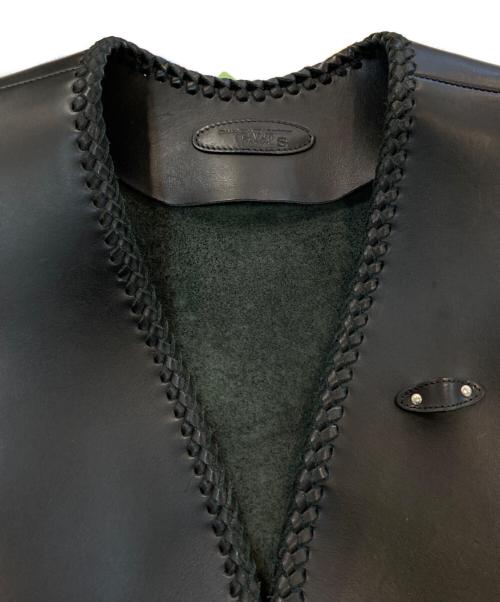 CALF（カルフ）CALF (カルフ) レザーベスト ブラック サイズ:SIZE Sの古着・服飾アイテム