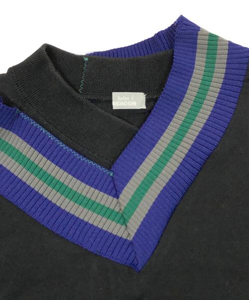 kolor/BEACON（カラービーコン）kolor/BEACON (カラービーコン) Vネックカットソー ブラック サイズ:-の古着・服飾アイテム