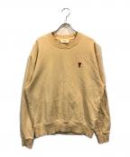 amiアミ）の古着「ロゴ刺繍スウェット」｜ベージュ