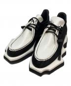 LIMI feuリミフゥ）の古着「DIE CUT SOLE SHOES」｜ホワイト×ブラック