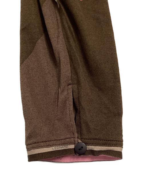 LEONARD（レオナール）LEONARD (レオナール) 総柄シルクカットソー ブラウン×グリーン サイズ:SIZE 46の古着・服飾アイテム