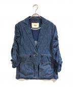 FENDIフェンディ）の古着「デザインデニムテーラードジャケット」｜ブルー