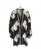 ADOREアドーア）の古着「シアーエンブロイダリーロングジャケット」｜ブラック