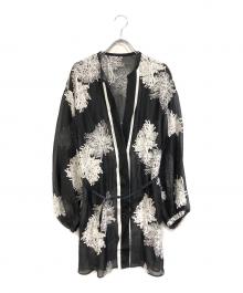 ADORE（アドーア）の古着「シアーエンブロイダリーロングジャケット」｜ブラック