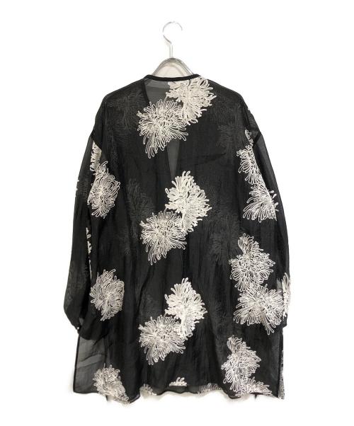 ADORE（アドーア）ADORE (アドーア) シアーエンブロイダリーロングジャケット ブラック サイズ:38の古着・服飾アイテム