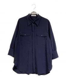 ADORE（アドーア）の古着「ストレッチデシンブラウス」｜ネイビー