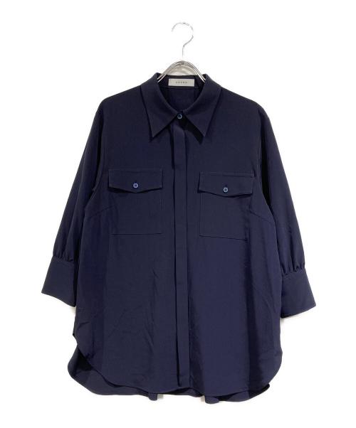 ADORE（アドーア）ADORE (アドーア) ストレッチデシンブラウス ネイビー サイズ:SIZE Mの古着・服飾アイテム