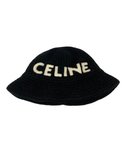 CELINE（セリーヌ）CELINE (セリーヌ) カシミヤロゴバケットハット ブラックの古着・服飾アイテム