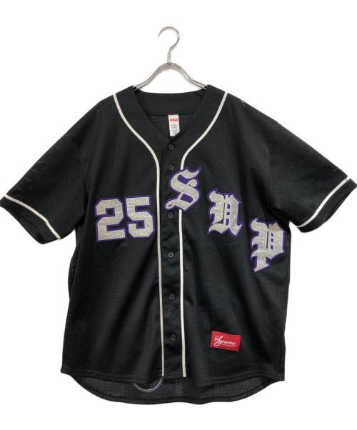 SUPREME（シュプリーム）SUPREME (シュプリーム) Old English Baseball Jersey ブラック×パープル サイズ:SIZE Lの古着・服飾アイテム