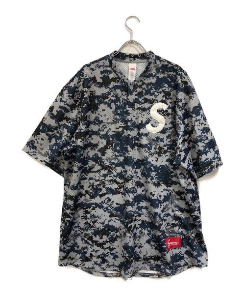 SUPREME（シュプリーム）SUPREME (シュプリーム) S Logo Baseball Henley ネイビー×グレー サイズ:SIZE XLの古着・服飾アイテム