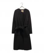 Ravissant Laviereラヴィソン ラヴィエール）の古着「アルパカビーバーベルト付きロングコート」｜ネイビー