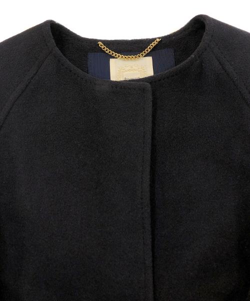 Ravissant Laviere（ラヴィソン ラヴィエール）Ravissant Laviere (ラヴィソン ラヴィエール) アルパカビーバーベルト付きロングコート ネイビー サイズ:SIZE 38の古着・服飾アイテム