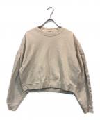 Saint Laurent Parisサンローランパリ）の古着「ワンポイントロゴ刺繍スウェット」｜ベージュ