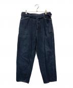 COMOLIコモリ）の古着「ベルテッドパンツ」｜インディゴ