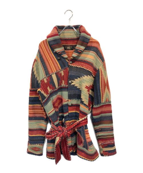 RRL（ダブルアールエル）RRL (ダブルアールエル) ネイティブ柄カシミヤブレンドカーディガン レッド サイズ:SIZE Mの古着・服飾アイテム