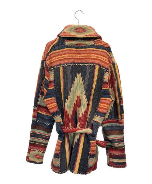 RRL（ダブルアールエル）RRL (ダブルアールエル) ネイティブ柄カシミヤブレンドカーディガン レッド サイズ:SIZE Mの古着・服飾アイテム