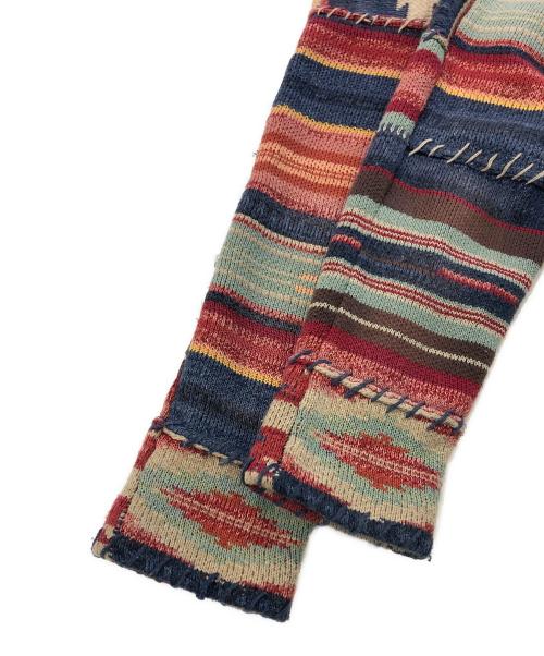 RRL（ダブルアールエル）RRL (ダブルアールエル) ネイティブ柄カシミヤブレンドカーディガン レッド サイズ:SIZE Mの古着・服飾アイテム