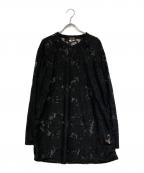 COMME des GARCONS HOMME PLUSコムデギャルソンオムプリュス）の古着「フローラルレースロングスリーブカットソー」｜ブラック