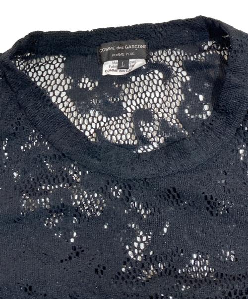 COMME des GARCONS HOMME PLUS（コムデギャルソンオムプリュス）COMME des GARCONS HOMME PLUS (コムデギャルソンオムプリュス) フローラルレースロングスリーブカットソー ブラック サイズ:SIZE Lの古着・服飾アイテム