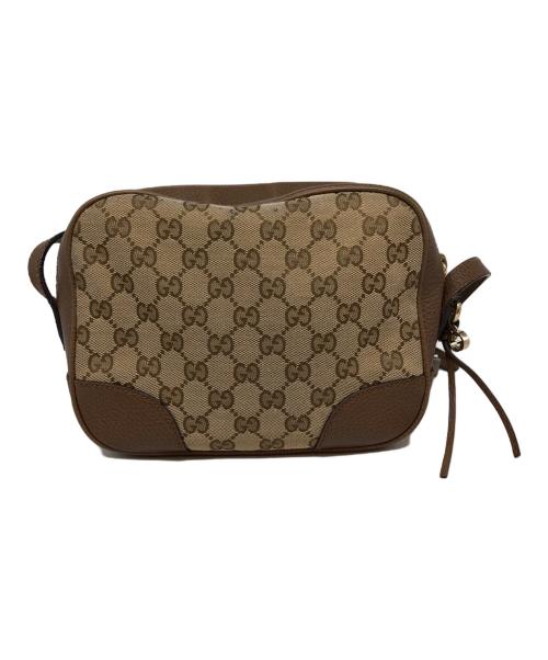 GUCCI（グッチ）GUCCI (グッチ) GGキャンバスショルダーバッグ ブラウンの古着・服飾アイテム