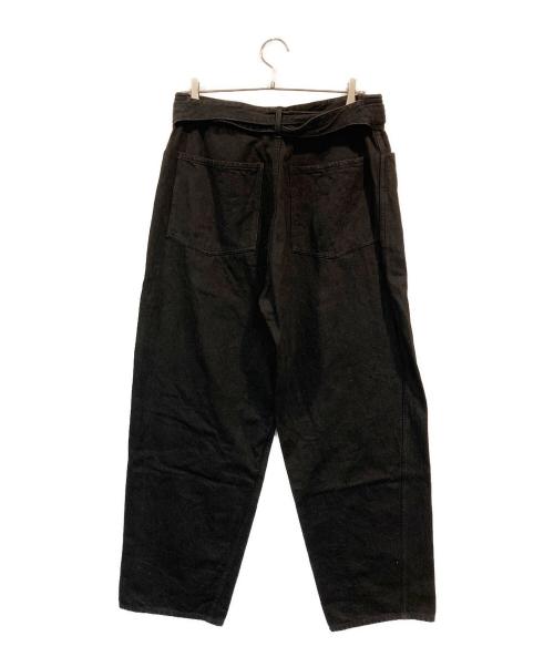 COMOLI（コモリ）COMOLI (コモリ) デニム ベルテッドパンツ ブラック サイズ:SIZE 3の古着・服飾アイテム