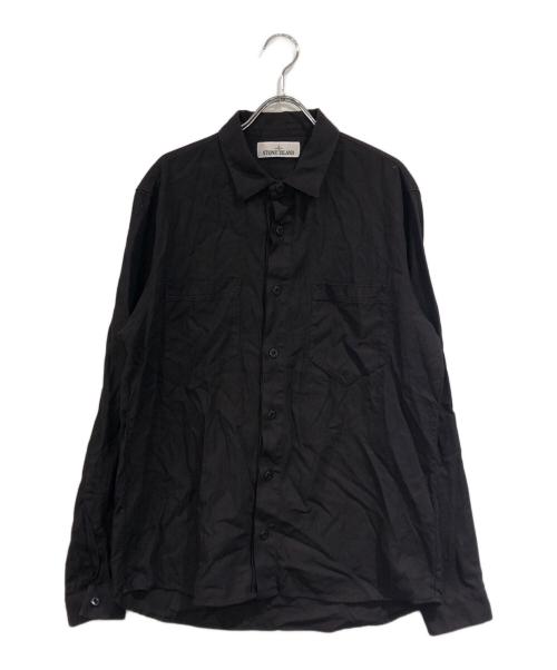 STONE ISLAND（ストーンアイランド）STONE ISLAND (ストーンアイランド) ロゴ刺繍ロングスリーブシャツ ブラウン サイズ:SIZE Lの古着・服飾アイテム