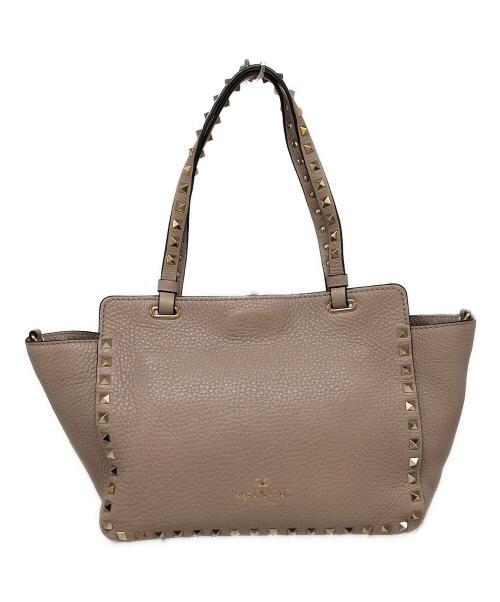 VALENTINO（ヴァレンティノ）VALENTINO (ヴァレンティノ) ロックスタッズ2WAYバッグ ピンクの古着・服飾アイテム