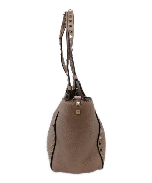 VALENTINO（ヴァレンティノ）VALENTINO (ヴァレンティノ) ロックスタッズ2WAYバッグ ピンクの古着・服飾アイテム