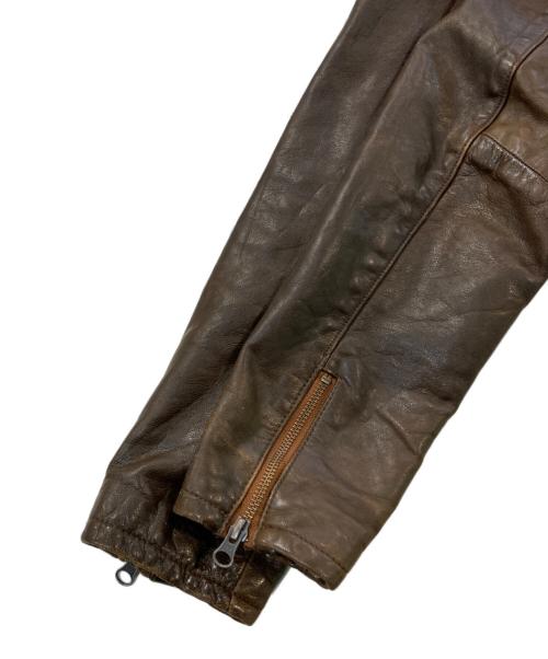 MORGAN MEMPHIS BELLE（モーガン メンフィス ベル）MORGAN MEMPHIS BELLE (モーガン メンフィス ベル) シングルライダースジャケット ブラウン サイズ:SIZE Lの古着・服飾アイテム