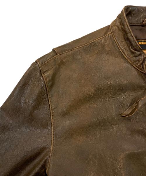 MORGAN MEMPHIS BELLE（モーガン メンフィス ベル）MORGAN MEMPHIS BELLE (モーガン メンフィス ベル) シングルライダースジャケット ブラウン サイズ:SIZE Lの古着・服飾アイテム