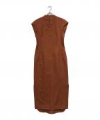 Mame Kurogouchiマメクロゴウチ）の古着「GEOMETRIC SILK COTTON JAQUARD SLIT DRESS」｜ブラウン