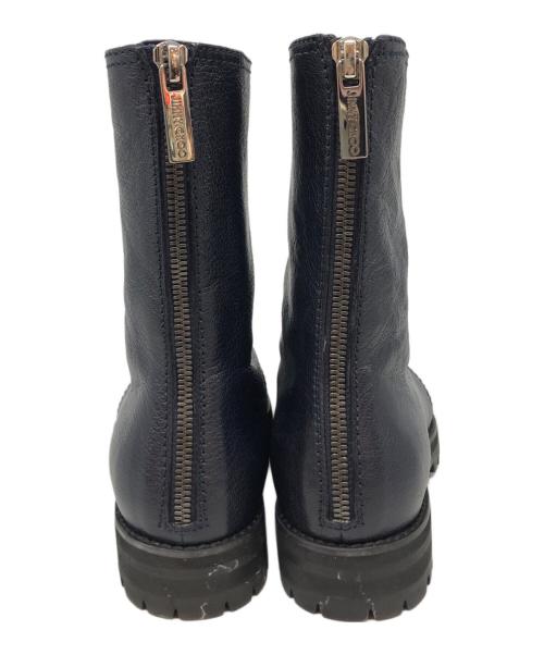 JIMMY CHOO（ジミーチュウ）JIMMY CHOO (ジミーチュウ) クリスタルビジューブーツ ネイビー サイズ:SIZE36の古着・服飾アイテム