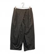 mina perhonenミナ ペルホネン）の古着「タックアシンメトリーワイドウールパンツ」｜グレー