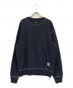 stussyステューシー）の古着「Contrast Stitch Label crew sweat」｜ネイビー