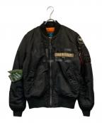 ALPHA×RADIO EVAアルファ×ラヂオエヴァ）の古着「MA-1ジャケット」｜ブラック
