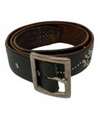 htc×WAREHOUSEエイチティーシー×ウエアハウス）の古着「フラワースタッズベルト」｜ブラウン