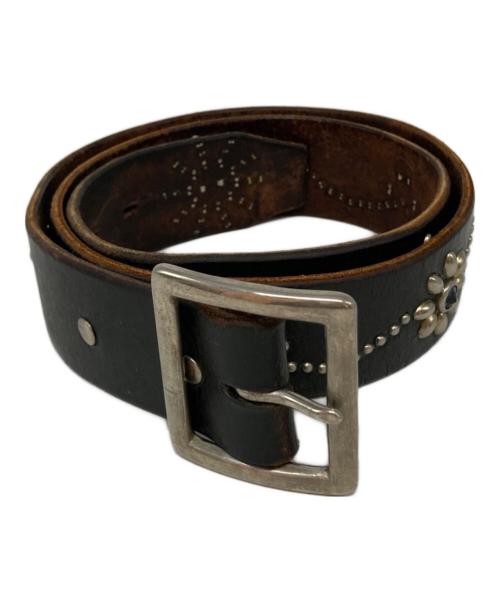 htc（エイチティーシー）HTC (エイチティーシー) WAREHOUSE (ウエアハウス) フラワースタッズベルト ブラウンの古着・服飾アイテム