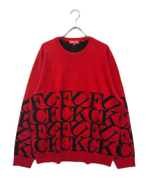 SUPREME（シュプリーム）Supreme (シュプリーム) Fuck sweater レッド サイズ:SIZE Lの古着・服飾アイテム