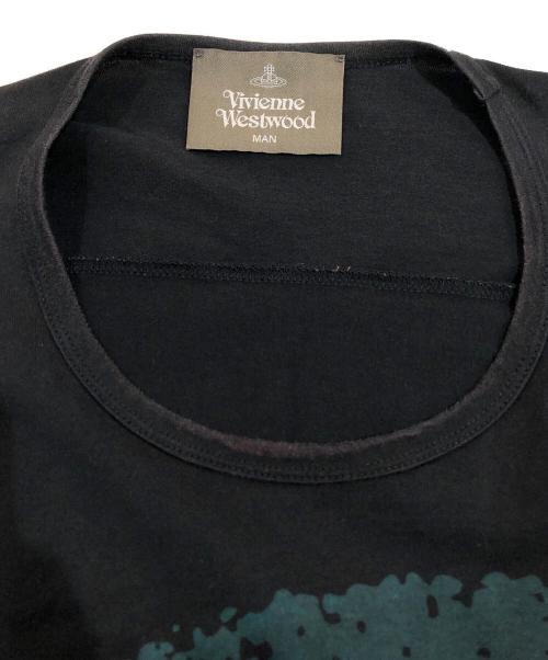 Vivienne Westwood man（ヴィヴィアン ウェストウッド マン）Vivienne Westwood man (ヴィヴィアン ウェストウッド マン) 変形プリントTシャツ ブラック サイズ:SIZE Freeの古着・服飾アイテム