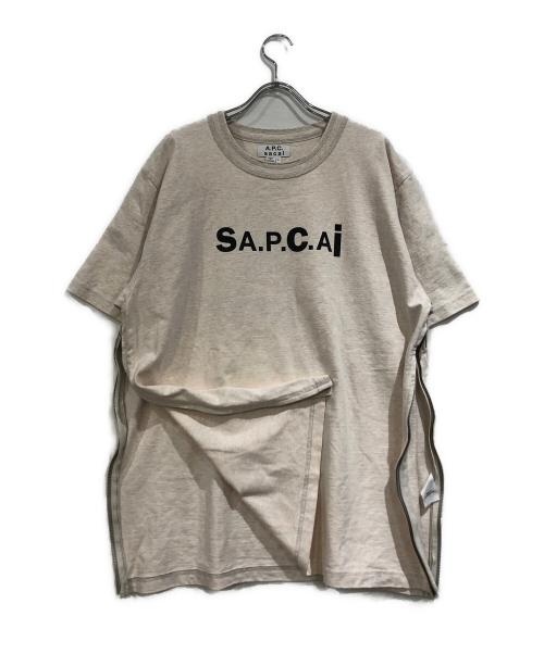A.P.C.（アーペーセー）A.P.C. (アーペーセー) sacai (サカイ) コラボTシャツ ベージュ サイズ:XLの古着・服飾アイテム