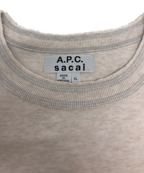 A.P.C.（アーペーセー）A.P.C. (アーペーセー) sacai (サカイ) コラボTシャツ ベージュ サイズ:XLの古着・服飾アイテム