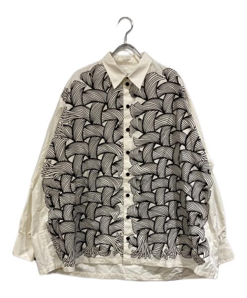 NEMETH（ネメス）Nemeth (ネメス) コットンローププリントシャツ ホワイト サイズ:SIZE Mの古着・服飾アイテム