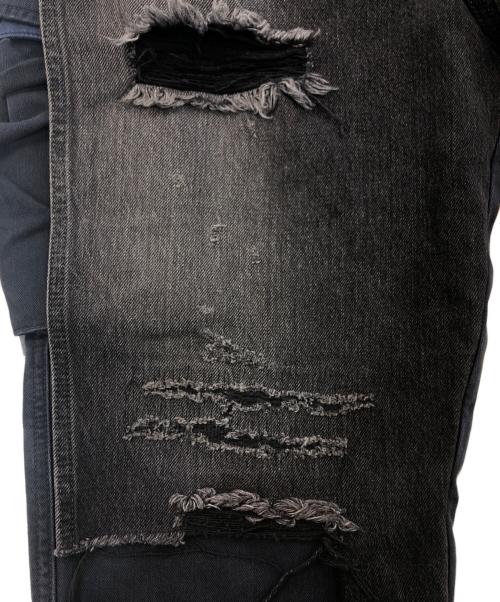 Maison MIHARA YASUHIRO（メゾン ミハラ ヤスヒロ）Maison MIHARA YASUHIRO (メゾン ミハラ ヤスヒロ) デニムドッキングカーゴパンツ ブラック サイズ:SIZE 46の古着・服飾アイテム