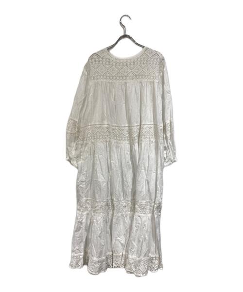 Spick and Span（スピック＆スパン）Spick and Span (スピック＆スパン) HYUレースギャザーワンピース ホワイト サイズ:-の古着・服飾アイテム