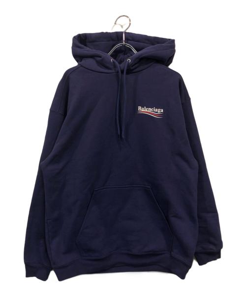 BALENCIAGA（バレンシアガ）BALENCIAGA (バレンシアガ) キャンペーンロゴ パーカー ネイビー サイズ:SIZE Sの古着・服飾アイテム