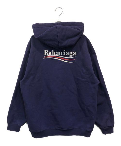 BALENCIAGA（バレンシアガ）BALENCIAGA (バレンシアガ) キャンペーンロゴ パーカー ネイビー サイズ:SIZE Sの古着・服飾アイテム