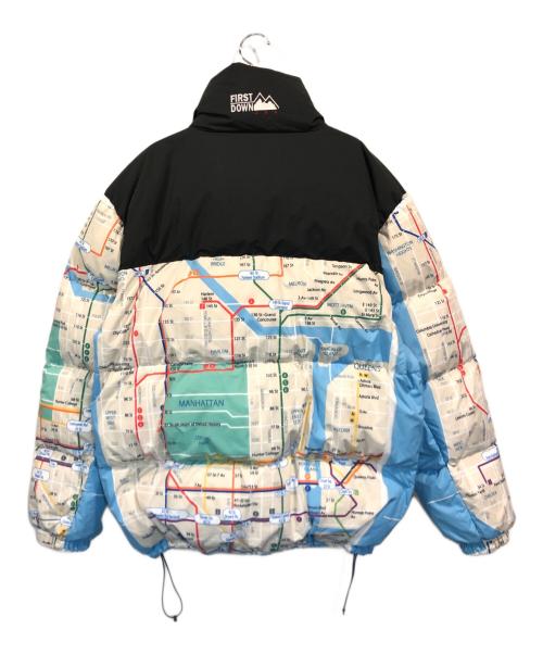 FIRST DOWN（ファーストダウン）FIRST DOWN (ファーストダウン) ATMOS (アトモス) 地図柄リバーシブルダウンジャケット ブラック サイズ:XLの古着・服飾アイテム